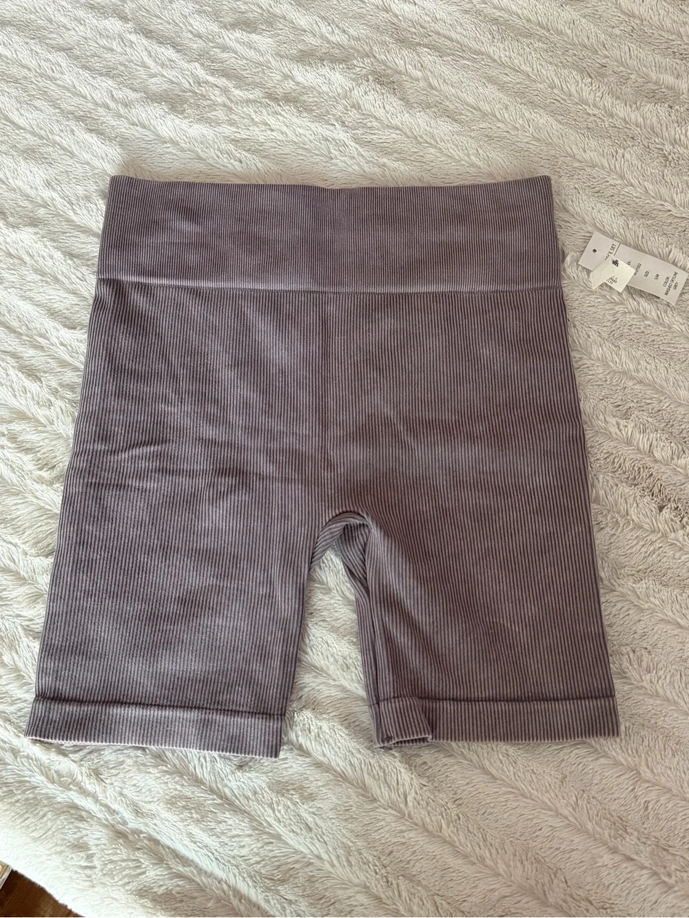 High-Waist Ribbed Biker Shorts